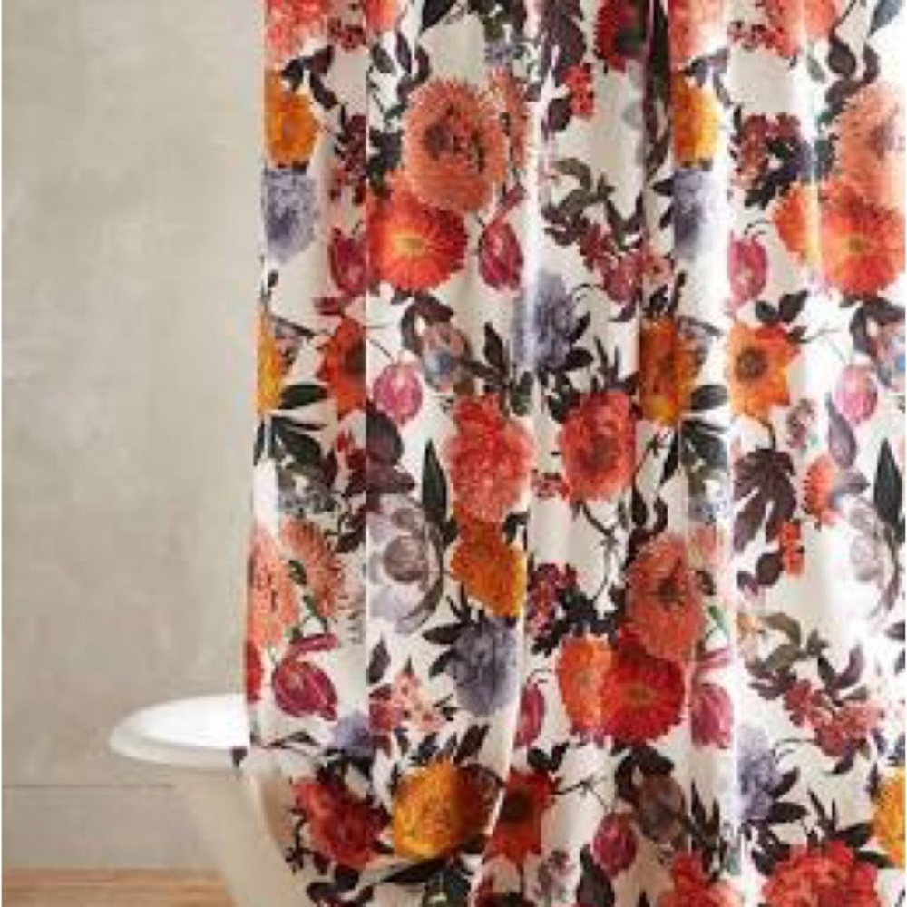 Anthropologie Agneta Floral Shower Curtain